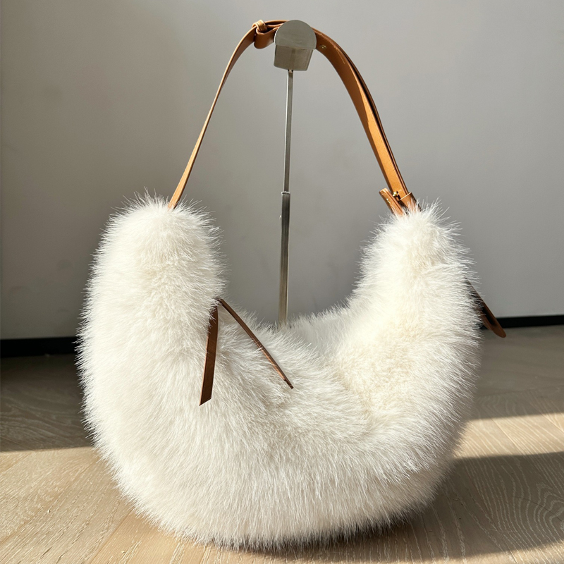 Luxury Bags Of 2026 - Fashion Faux Fur Half Moon Bags