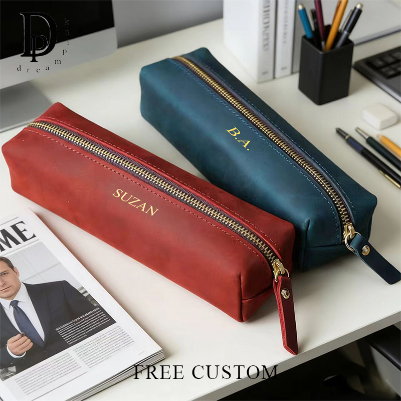 Luxury Bags Name For Women - Business Retro Personalized Pen Pouch Cowhide