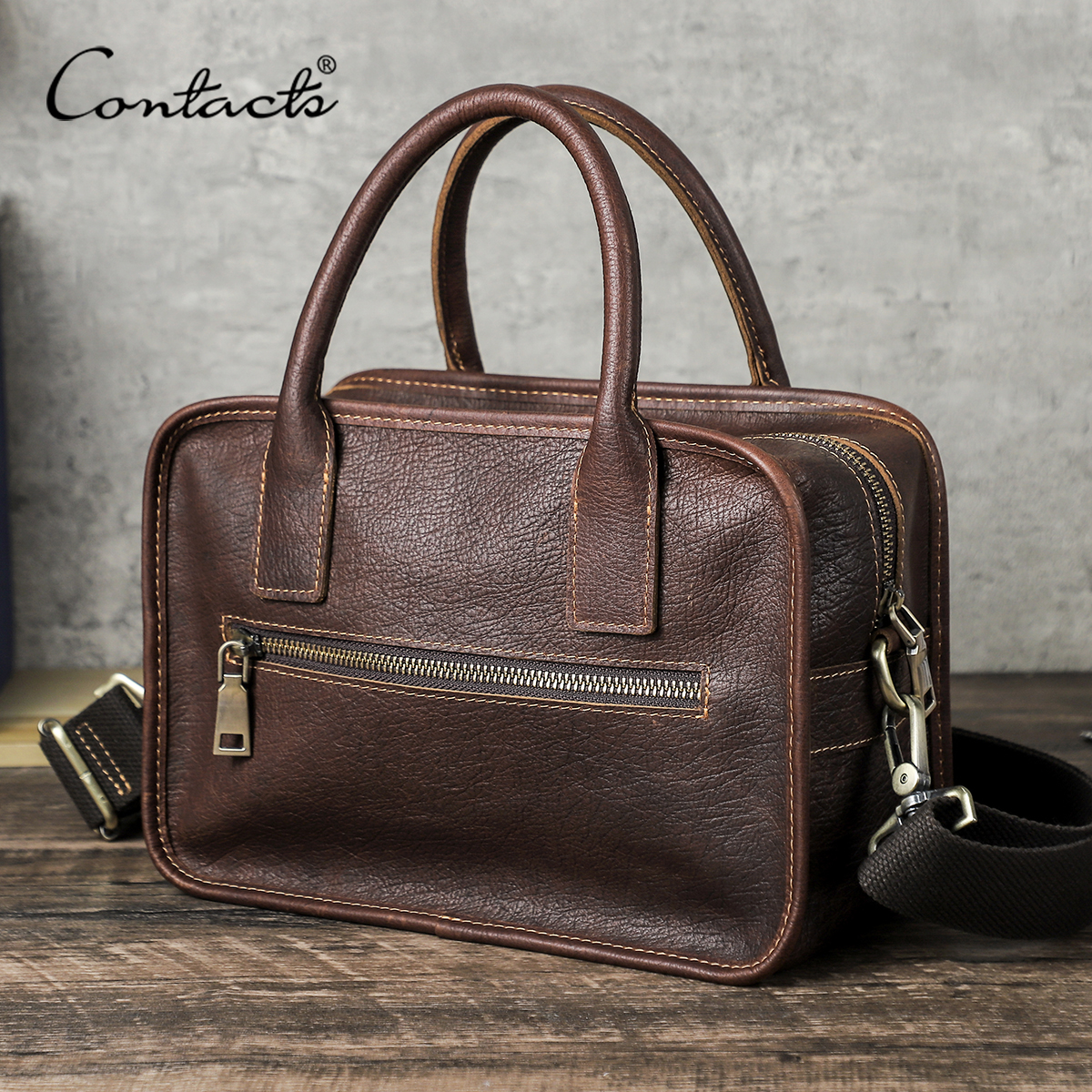 Luxury Bags Tote - CONTACT'S Genuine Leather Men Tote Bags