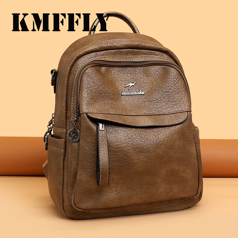 Luxury High Quality Bags - High Quality Leather Backpack Women Large