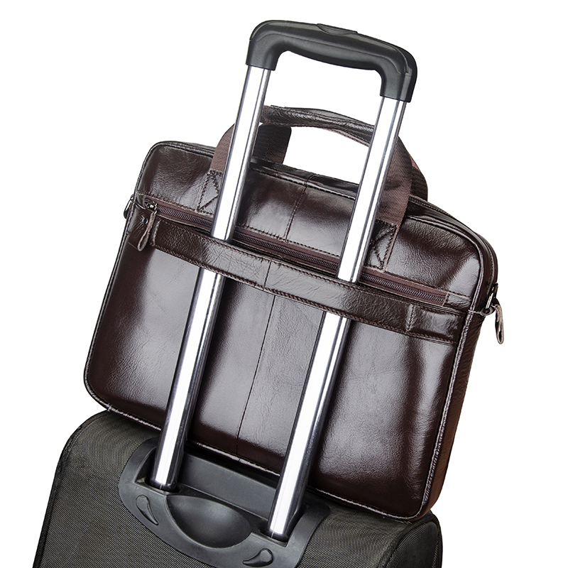 Genuine leather men's briefcas - đánh giá và giá Laptop Bag Leather 15