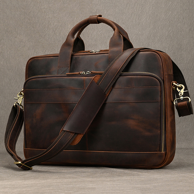 Crazy Horse Genuine Leather Me - đánh giá và giá Laptop Bag Leather 15