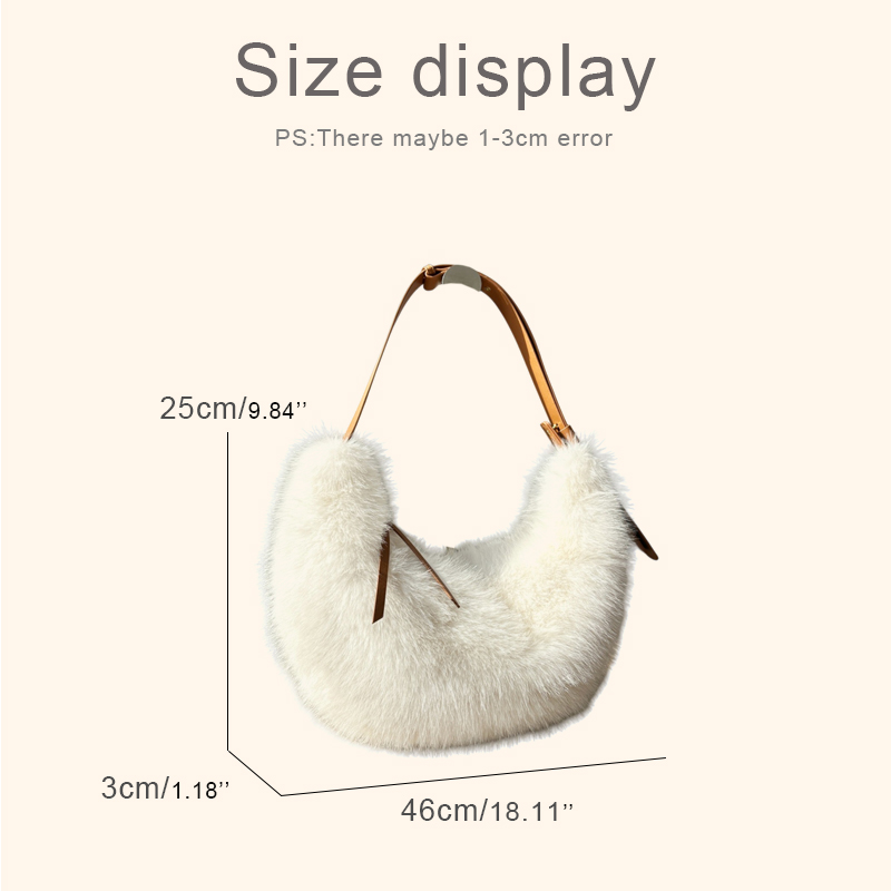 Fashion Faux Fur Half Moon Bag - đánh giá và giá Luxury Bags Of 2026