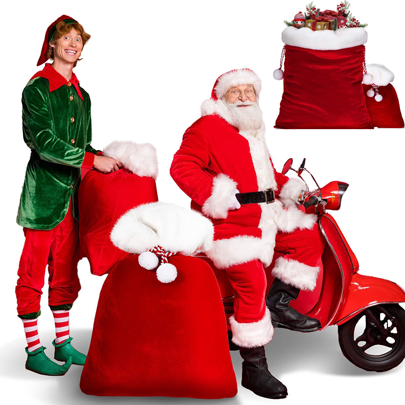 Plush Santa Claus Sack With Co - đánh giá và giá Luxury Xmas Bags