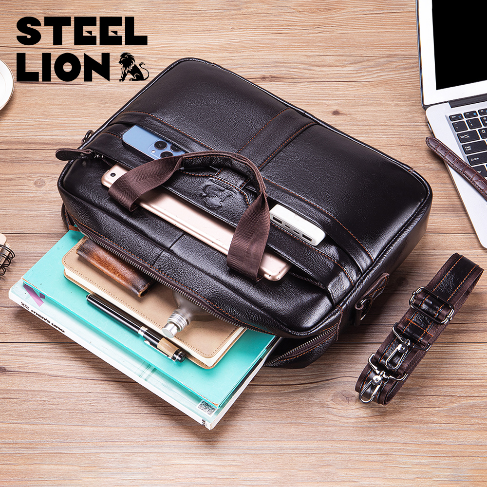 STEEL LION leather men's brief - đánh giá và giá Laptop Bag Leather 15