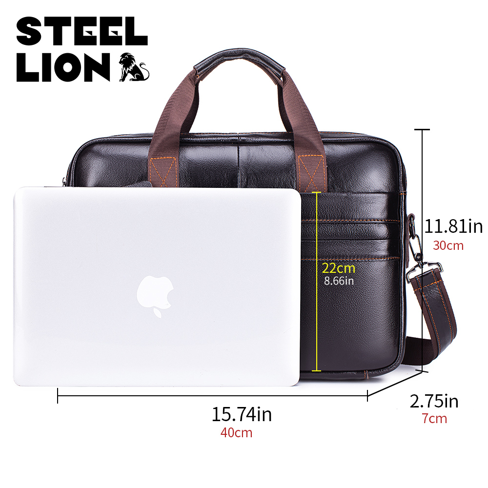 STEEL LION leather men's brief - đánh giá và giá Laptop Bag Leather 15