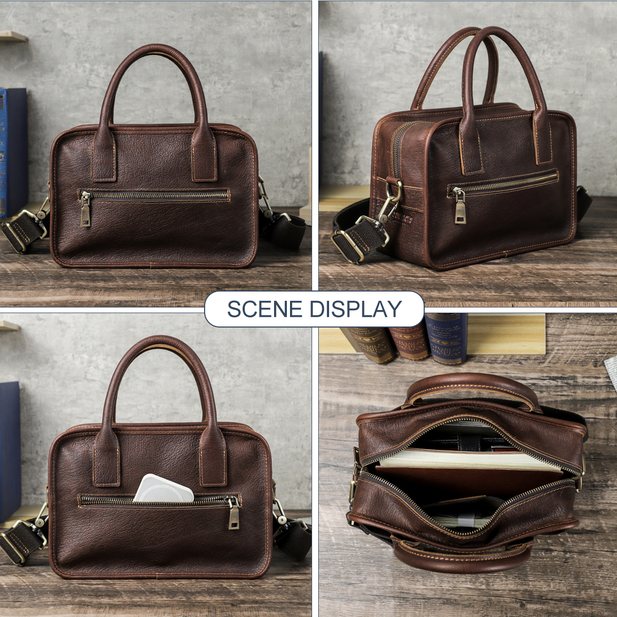 CONTACT'S Genuine Leather Men  - đánh giá và giá Luxury Bags Tote