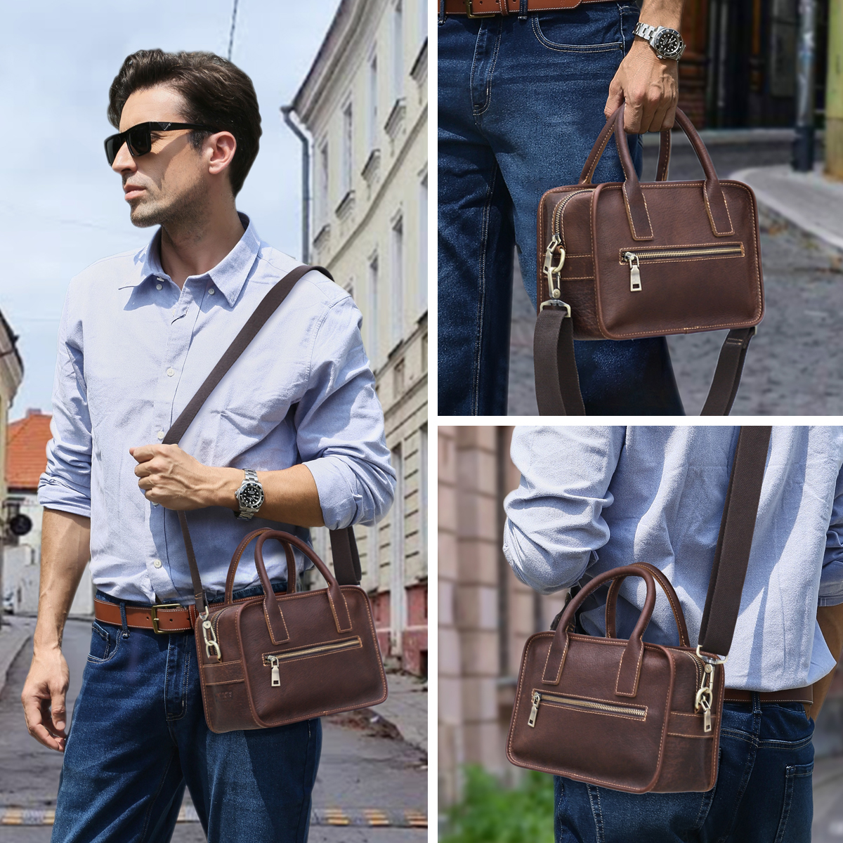 CONTACT'S Genuine Leather Men  - đánh giá và giá Luxury Bags Tote