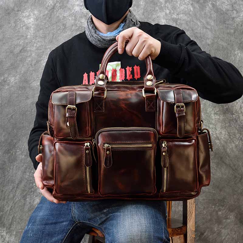 Men's genuine leather briefcas - đánh giá và giá Laptop Bag Leather 15
