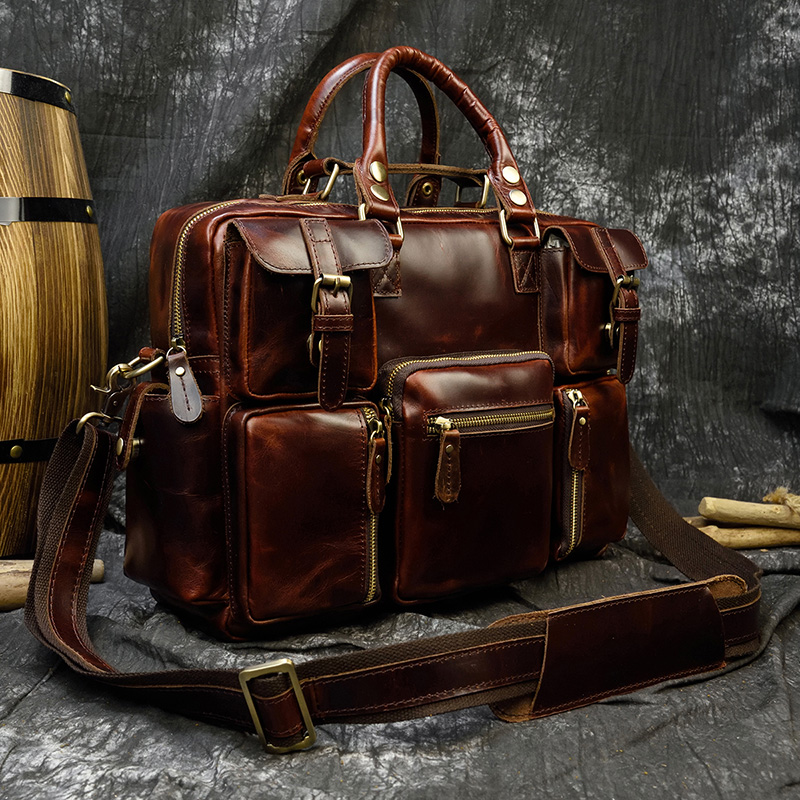 Men's genuine leather briefcas - đánh giá và giá Laptop Bag Leather 15