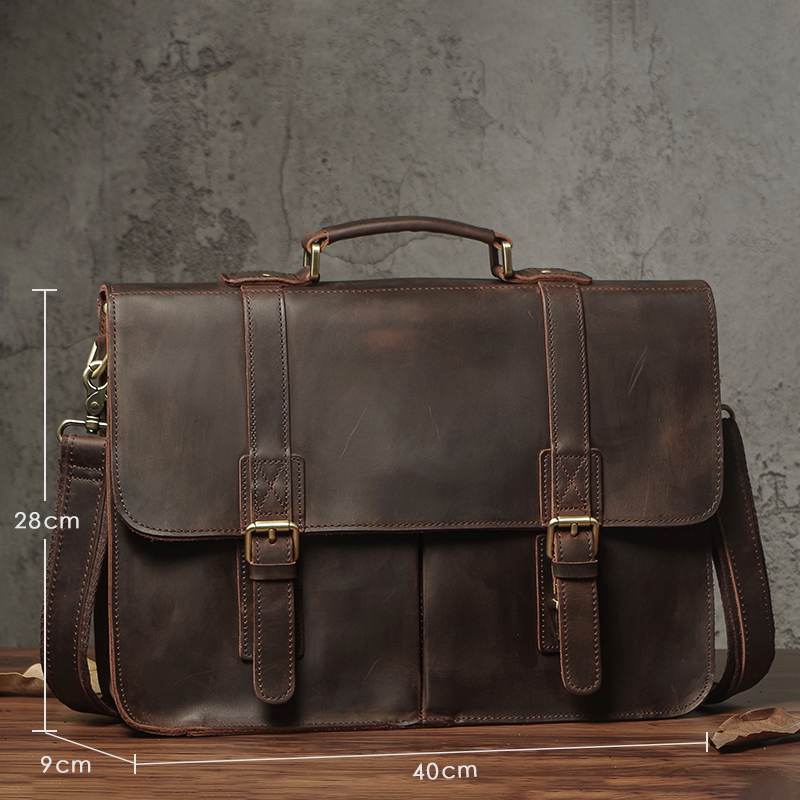 NUKA Men's Executive Briefcase - đánh giá và giá Laptop Bag Leather 15
