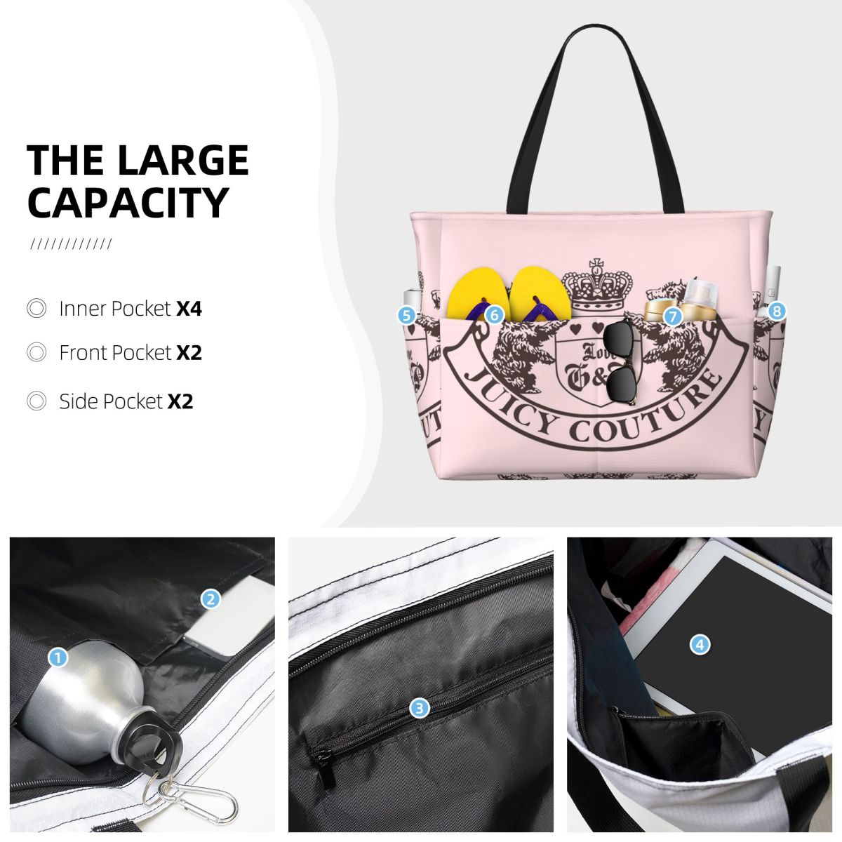 Y2k Juicy Couture Crest Beach  - đánh giá và giá Luxury Yoga Bags