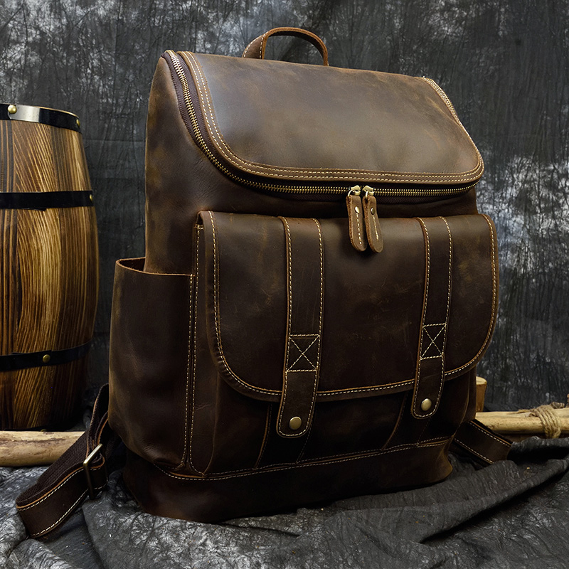 Big Capacity Vintage Leather B - đánh giá và giá Laptop Bag Leather 15