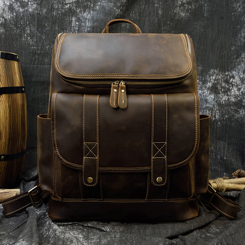 Big Capacity Vintage Leather B - đánh giá và giá Laptop Bag Leather 15