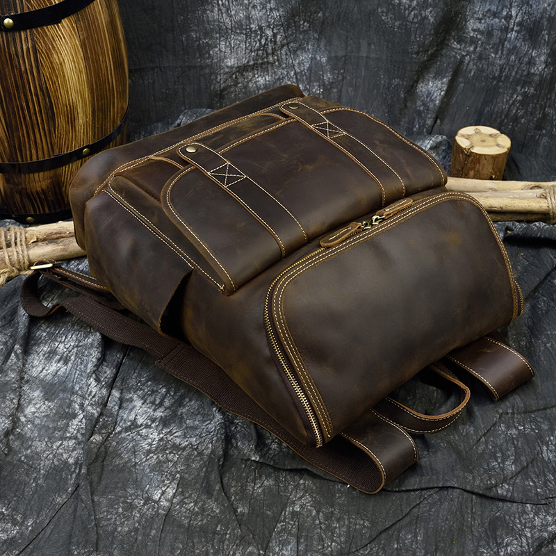 Big Capacity Vintage Leather B - đánh giá và giá Laptop Bag Leather 15