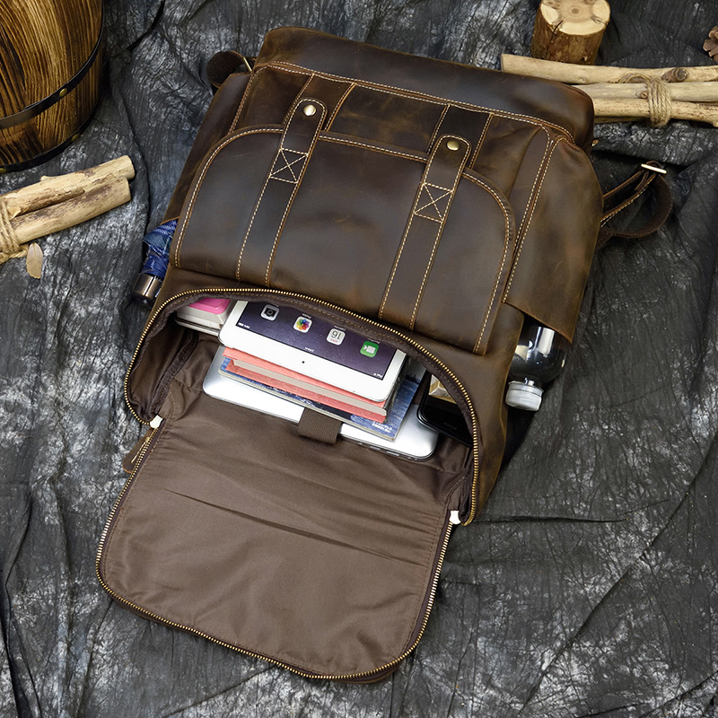 Big Capacity Vintage Leather B - đánh giá và giá Laptop Bag Leather 15