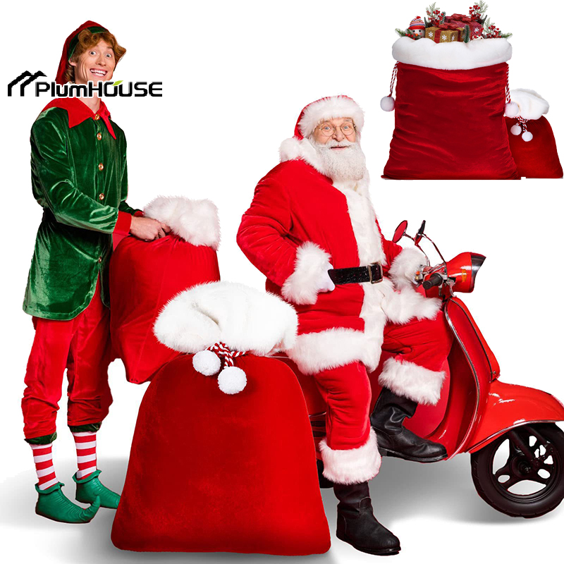 Plush Santa Claus Sack With Co - đánh giá và giá Luxury Xmas Bags