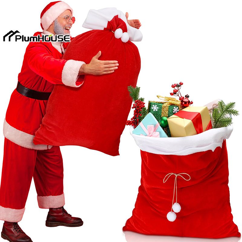 Plush Santa Claus Sack With Co - đánh giá và giá Luxury Xmas Bags