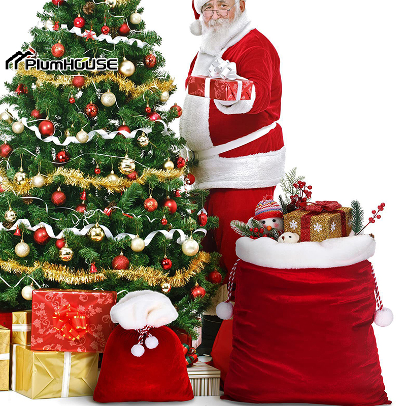 Plush Santa Claus Sack With Co - đánh giá và giá Luxury Xmas Bags